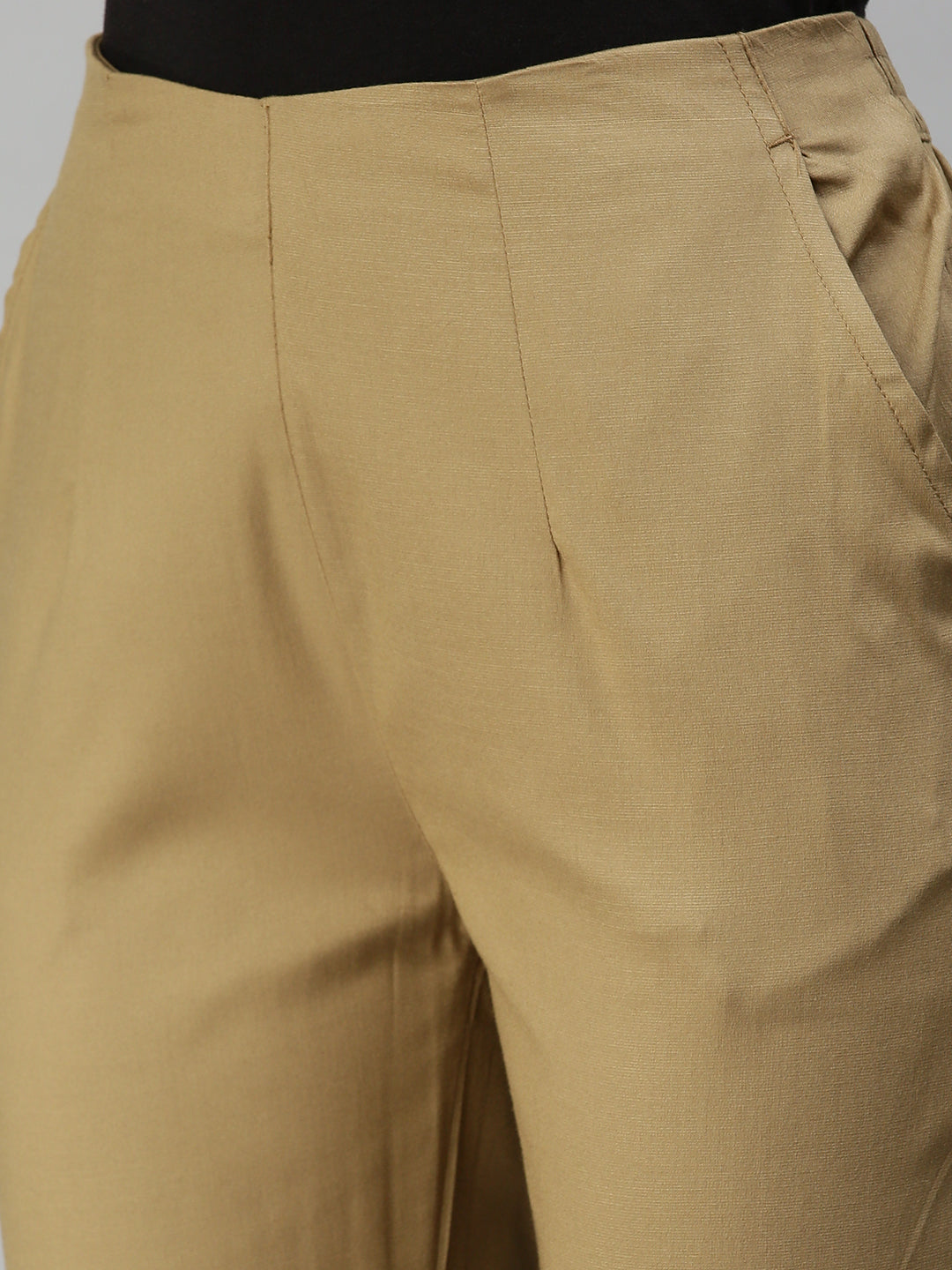 MayFay Woman Cotton Pant (Golden) Trousers & Pants